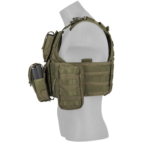 Lancer Tactical 600D Nylon Tactical Assault Tactical Vest (OD Green)