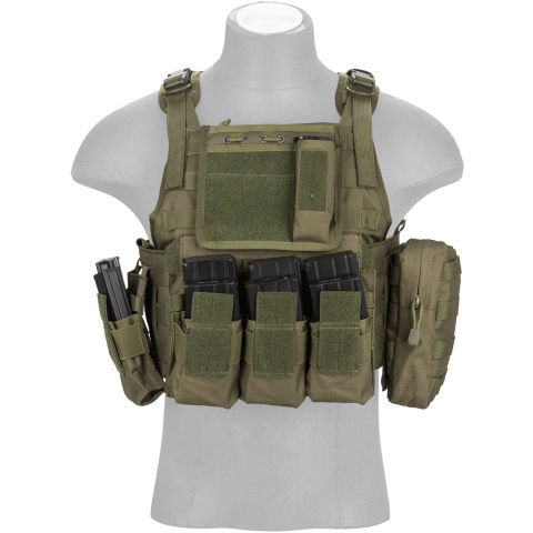Lancer Tactical 600D Nylon Tactical Assault Tactical Vest (OD Green)