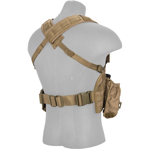 Lancer Tactical 600D Nylon M4 MOLLE Modular Chest Rig - TAN