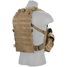 Lancer Tactical 600D Nylon M4 MOLLE Modular Chest Rig - TAN