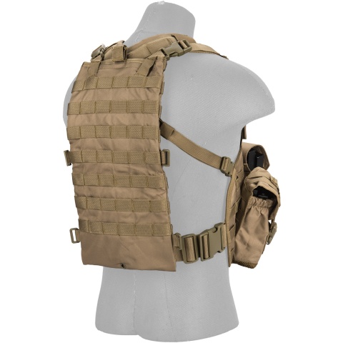 Lancer Tactical 600D Nylon M4 MOLLE Modular Chest Rig - TAN