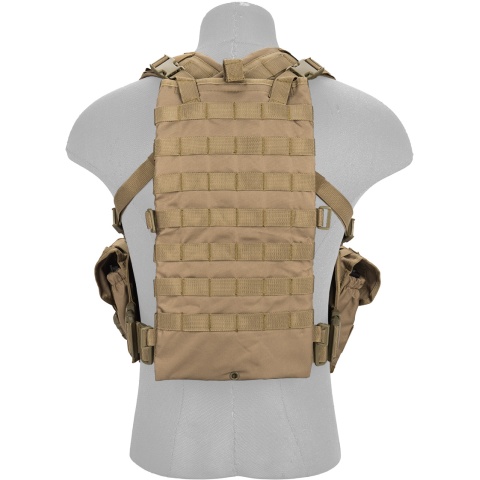 Lancer Tactical 600D Nylon M4 MOLLE Modular Chest Rig - TAN