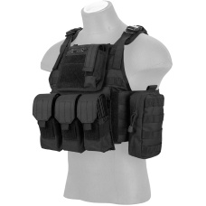 Lancer Tactical 600D Nylon Assault Tactical Vest (Black)