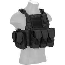 Lancer Tactical 600D Nylon Assault Tactical Vest (Black)
