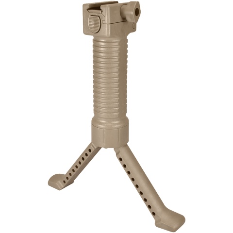 Sentinel Gears Tactical Bipod Grip With Single Rail Grip Pod System - TAN