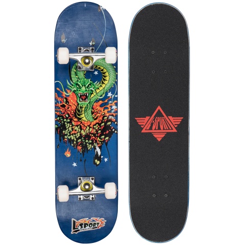 L-Sport Dragon Rage Blue Complete Skateboard (8.0