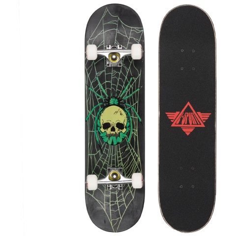 L-Sport Skull Spider Black Complete Skateboard (8.0