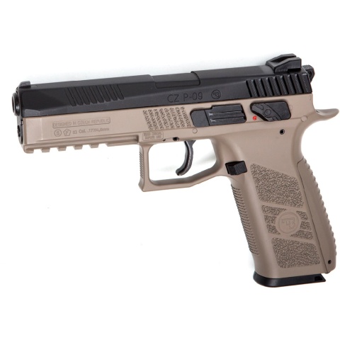 ASG CZ P-09 Rifled Barrel CO2 Blowback Pellet Airgun - DARK EARTH/BLACK