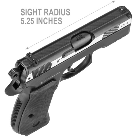 ASG CZ 75D Compact Dual-Tone CO2 Non-Blowback Airgun Pistol - BLACK/SILVER
