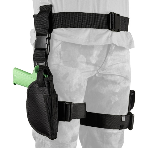 NcStar 3-Piece Drop Leg Holster and Magazine Holder - BLACK