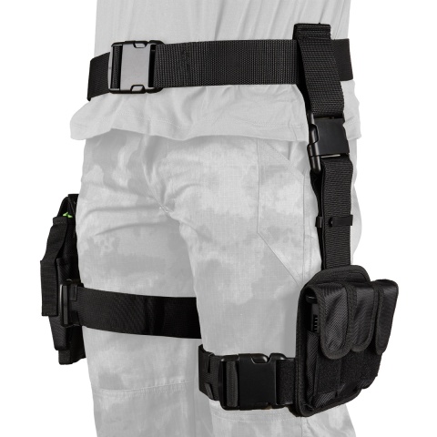 NcStar 3-Piece Drop Leg Holster and Magazine Holder - BLACK