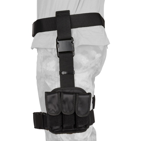 NcStar 3-Piece Drop Leg Holster and Magazine Holder - BLACK