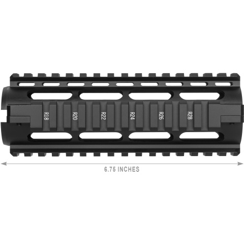 NcStar AR15 Carbine Length Quad Rail System - BLACK