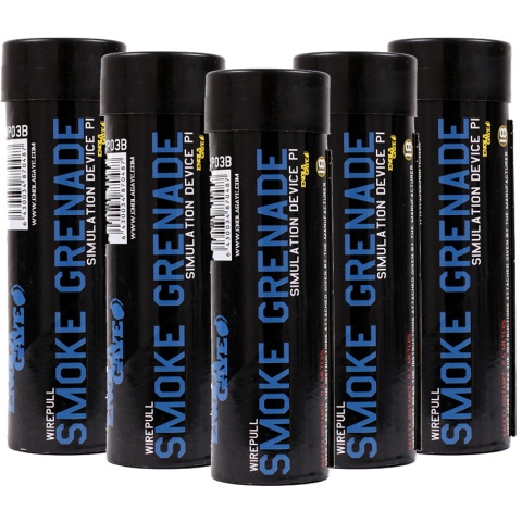 Enola Gaye Pack of 5 WP40 High Output Airsoft Wire Pull Smoke Grenade (Color: Blue)