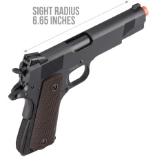 Double Bell M1911 GBB Airsoft Pistol Type 2 (Low Velocity) - BLACK