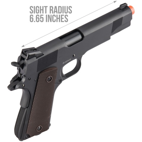 Double Bell M1911 GBB Airsoft Pistol Type 2 (Low Velocity) - BLACK