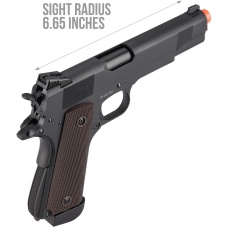Double Bell M1911 Type 2 CO2 Gas Blowback Airsoft Pistol High Velocity (Black)