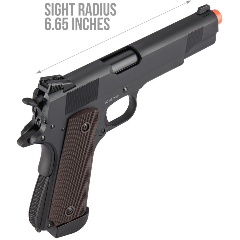 Double Bell M1911 Type 2 CO2 Gas Blowback Airsoft Pistol High Velocity (Black)