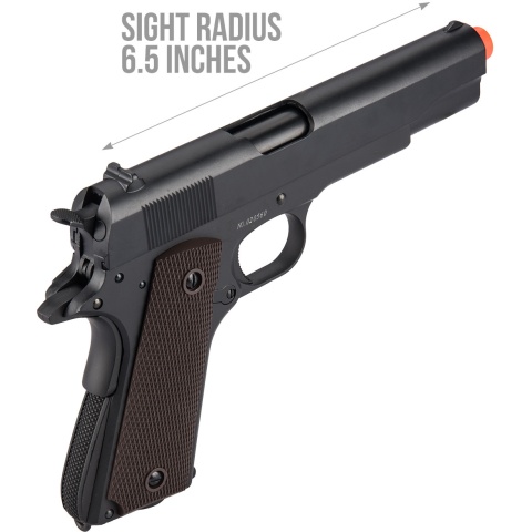 Double Bell M1911 GBB Airsoft Pistol Type 1 (Low Velocity) - BLACK