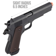 Double Bell M1911 CO2 Airsoft Pistol Type 1 (High Velocity) - BLACK