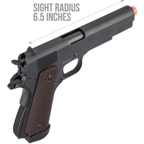 Double Bell M1911 CO2 Airsoft Pistol Type 1 (High Velocity) - BLACK
