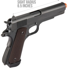 Double Bell M1911 CO2 Blowback Airsoft Pistol (400+ FPS) - BLACK