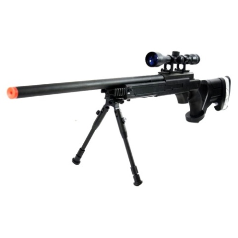 WellFire SR-22 Bolt Action Type 22 Sniper Rifle w/ Scope & Bipod - BLK