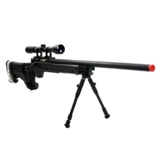 WellFire SR-22 Bolt Action Type 22 Sniper Rifle w/ Scope & Bipod - BLK