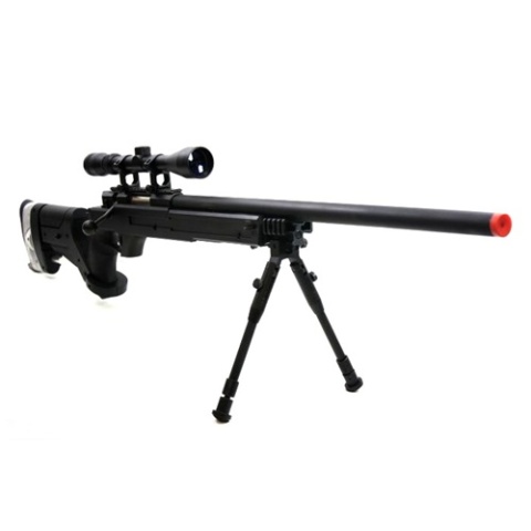 WellFire SR-22 Bolt Action Type 22 Sniper Rifle w/ Scope & Bipod - BLK
