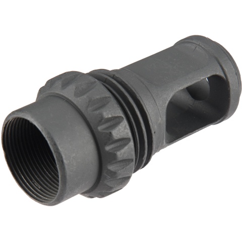 ARES 14mm Clockwise MS-338 Compensator Flash Hider - BLACK