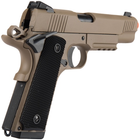 Double Bell M1911 Tactical CO2 Airsoft Pistol (High Velocity) - TAN