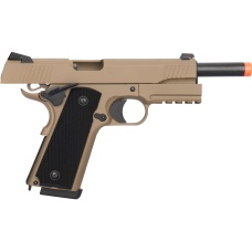 Double Bell M1911 Tactical CO2 Airsoft Pistol (High Velocity) - TAN