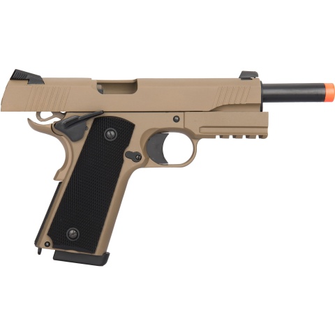 Double Bell M1911 Tactical CO2 Airsoft Pistol (High Velocity) - TAN