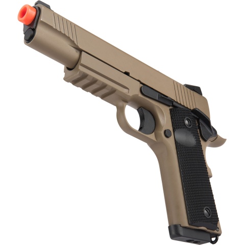 Double Bell M1911 Tactical CO2 Airsoft Pistol (High Velocity) - TAN