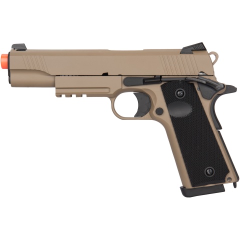 Double Bell M1911 Tactical GBB Airsoft Pistol (Low Velocity) - TAN