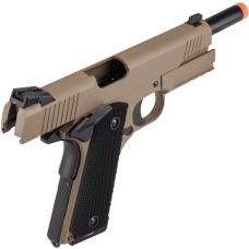 Double Bell M1911 Tactical GBB Airsoft Pistol (Low Velocity) - TAN