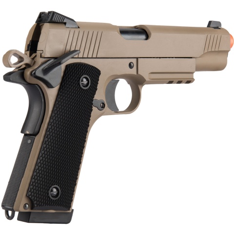 Double Bell M1911 Tactical GBB Airsoft Pistol (Low Velocity) - TAN