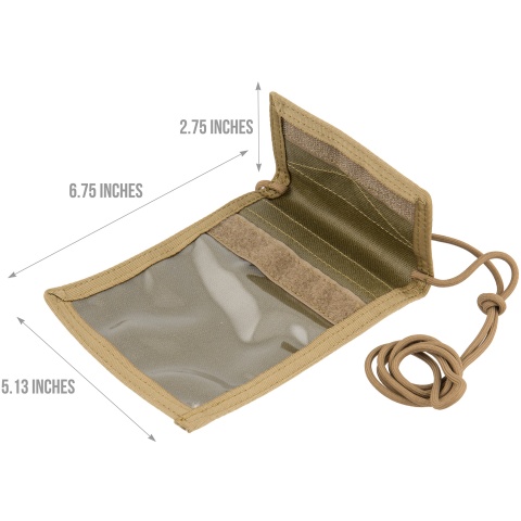 Flyye Industries Neck Identification Storage Wallet - KHAKI