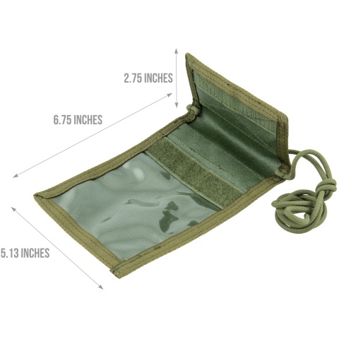 Flyye Industries Neck Identification Storage Wallet - OD GREEN