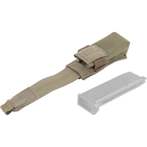 Flyye Industries MOLLE Single 9mm Pistol Magazine Pouch - RANGE GREEN