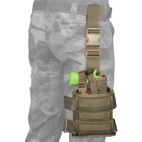 Flyye Industries SPEC-OPS MOLLE Drop Leg Pistol Holster - RANGER GREEN