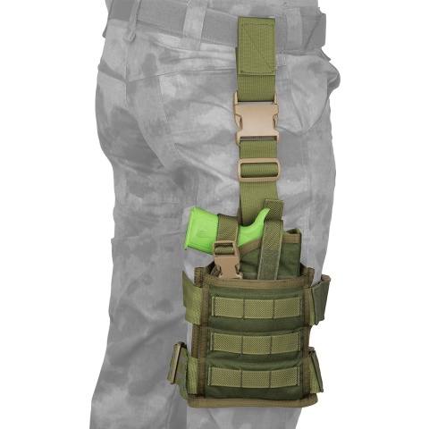 Flyye Industries SPEC-OPS MOLLE Drop Leg Pistol Holster - OD GREEN