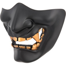 WoSport Yokai Ogre Half Face Mask w/ Soft Padding - BLACK/GOLD