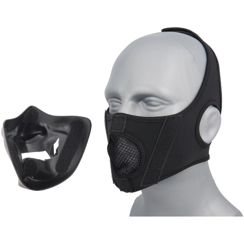 Sentinel Gears Yokai Ogre Half Face Mask w/ Soft Padding - BLACK/GOLD