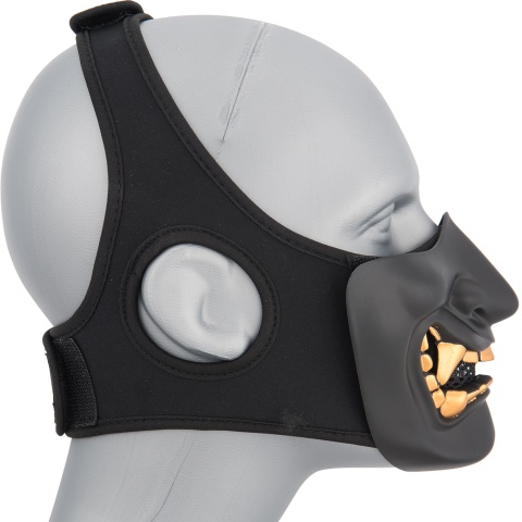 Sentinel Gears Yokai Ogre Half Face Mask w/ Soft Padding - BLACK/GOLD