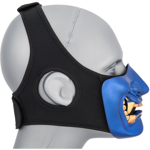 Sentinel Gears Yokai Ogre Half Face Mask w/ Soft Padding - BLUE/GOLD