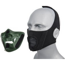WoSport Yokai Ogre Half Face Mask w/ Soft Padding - GREEN/GOLD