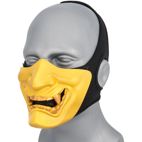 G-Force Yokai Ogre Half Face Mask w/ Soft Padding - GOLD