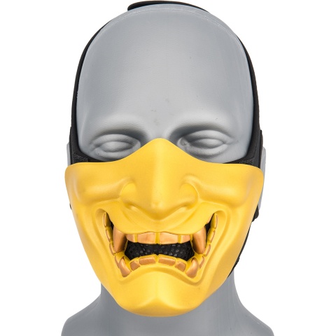 G-Force Yokai Ogre Half Face Mask w/ Soft Padding - GOLD