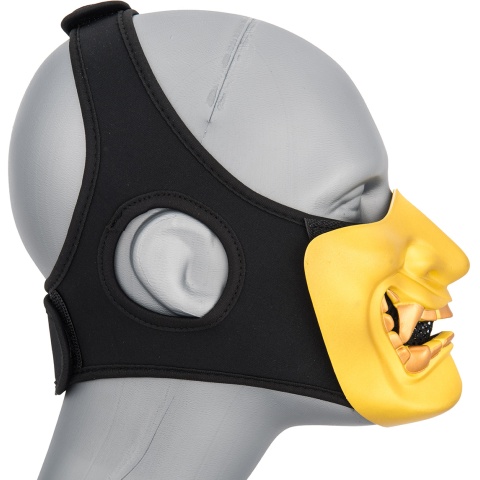 G-Force Yokai Ogre Half Face Mask w/ Soft Padding - GOLD